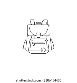 Vector, linear briefcase icon. Back to school.