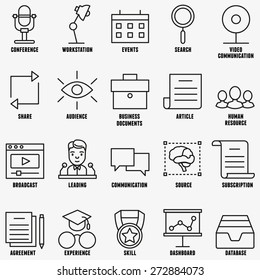 Vector linear business education icons - part 1 - vector icons