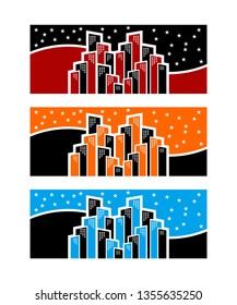 Vector linear city logo concepts,urban illustrations,building icons ,Vector