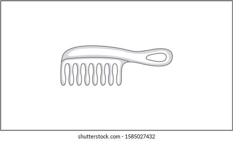 Vector Linear Comb Icon. Hair care Illustration. Drawing. 