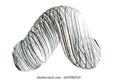 Vector linear composition, background, texture. Volumetric tube located in space. Elements can be selected by color and change attributes, color. Perfect editable stroke vector simple outline.