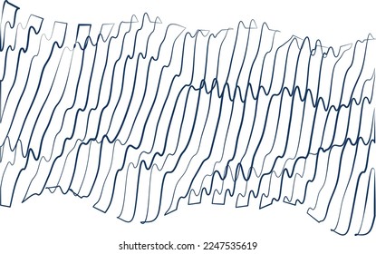 Vector linear composition, background, texture. Volumetric structure located in space. Waves ripple against each other.