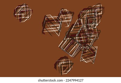 Vector linear composition, background, texture. Volumetric structure located in space. Artistic geometric background.