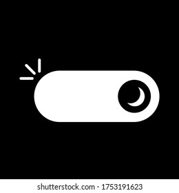 Vector linear darkmode black switch icon. concept of gadget interface switch to dark or night mode and ui symbol. flat minimal style trend modern logotype graphic design isolated on black background