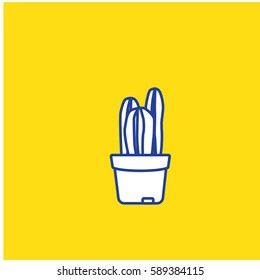 Vector - linear design, potted cactus