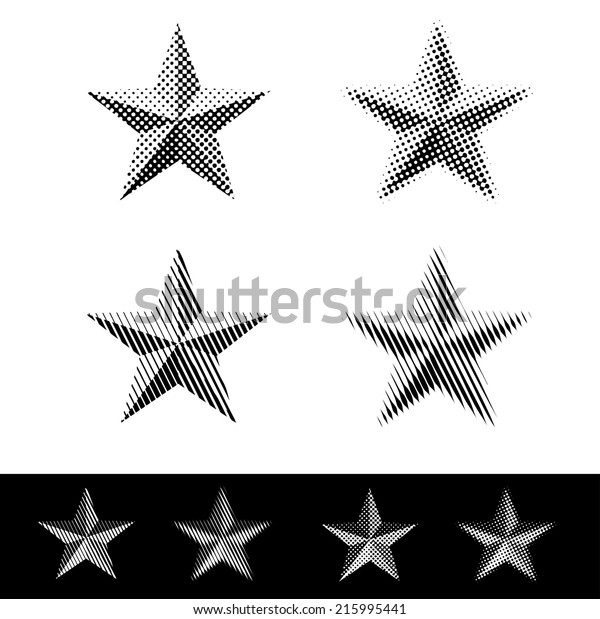 vector linear and dotted\
raster stars