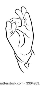 vector linear drawing of ok symbol 