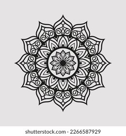 
Vektorlineares, florales Laserschneiden nahtlos dekoratives Schwarzweiß Muster Mandala Design