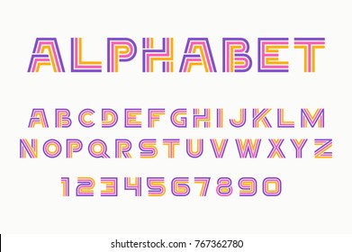 Vector of Linear font and alphabet
