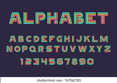 Vector of Linear font and alphabet