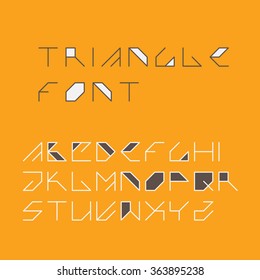 Vector linear font - simple alphabet in mono line style - typography design elements.Thin line iconographic flat letters with long shadow. Hipster modern font.