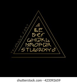 Vector linear font - simple alphabet in mono line style. Uppercase typography design elements.Thin line iconographic flat letters. English hipster modern font.