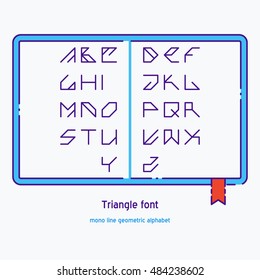 Vector linear font - simple alphabet in mono line style. Futuristic cosmic Font. Vector light alphabet set. Minimal. Latin alphabet letters. Hipster font, typeface, typography, typewriter.