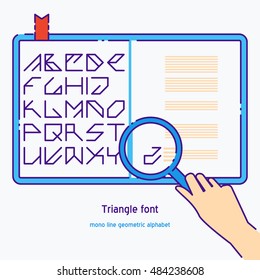 Vector linear font - simple alphabet in mono line style. Futuristic cosmic Font. Vector light alphabet set. Minimal. Latin alphabet letters. Hipster font, typeface, typography, typewriter.