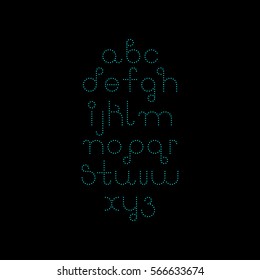 Vector linear font - simple alphabet in mono line style. Futuristic cosmic Font. Vector light alphabet set. Minimal. Latin alphabet letters.
 Hipster font, typeface, typography, typewriter.
