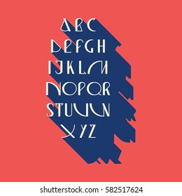 Vector linear font - simple alphabet in mono line style. Futuristic cosmic Font. Vector light alphabet set. Minimal. Latin alphabet letters. Hipster font, typeface, typography, typewriter.