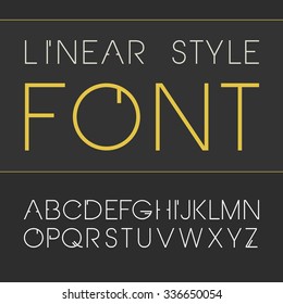 Vector Linear Font.  Simple And Minimalistic Line Style