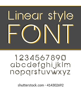 Vector linear font.  Simple and minimalistic line style font. Minimal font. Vector font. Line style font. Round font. 