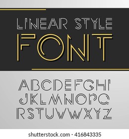 Vector linear font - simple and minimalistic alphabet in line style.