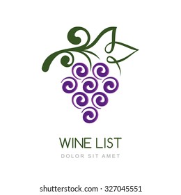 Muster für die Gestaltung des Logos für Vektorgrafiken. Konzept für Bio-Produkte, Ernte, gesunde Lebensmittel, Weinkarte, Menü.