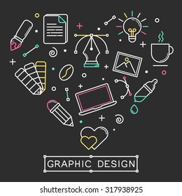 Vector linear graphic design icons