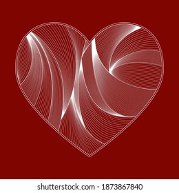 Corazón lineal vectorial del zentagle. Feliz Día de San Valentín. Amor.