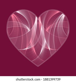 Vector linear heart of the zentagle. Happy Valentine's Day. Love.