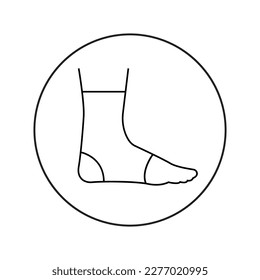 Lineares Vektorsymbol von Knöchel, Bein. Orthopädie, Medizin