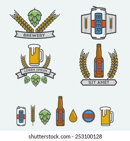 Vector linear icon of beer.