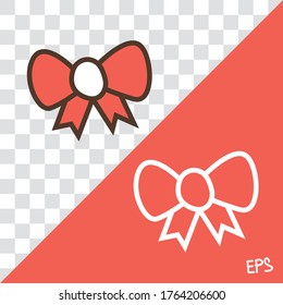 Vector linear icon with bow