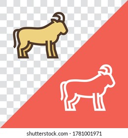 Vector linear icon with bull