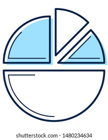 Vector linear icon business graphics with blue color.