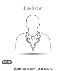 Vector linear icon businessman. Modern simple flat icon for website design, logo, application, user interface. Vector EPS10