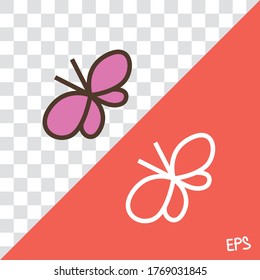 Vector linear icon with butterfly