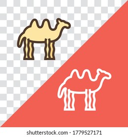 Vector linear icon with camel