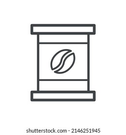 Vector linear icon with coffee