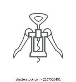 Vector linear icon with corkscrew