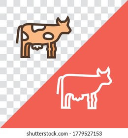 vector linear icon with cow