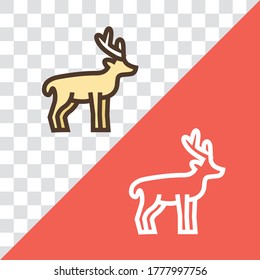 Vector linear icon with deer