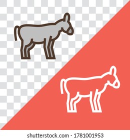 Vector linear icon with donkey