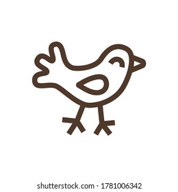 Vector linear icon with dove