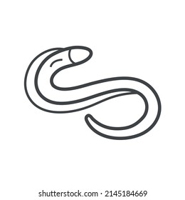 Vector linear icon with eel
