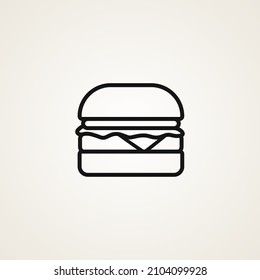 Icono lineal del vector. Comida rápida. Burger.