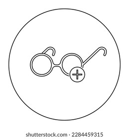 Vector linear icon glasses for low vision.
Isolated on white background