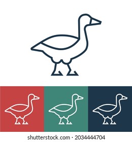Vector linear icon with goose