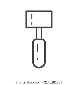 Vector linear icon with hammer for meat