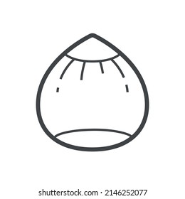 Vector linear icon with hazelnut