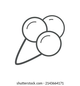 Icono lineal del vector con helado tres bolas