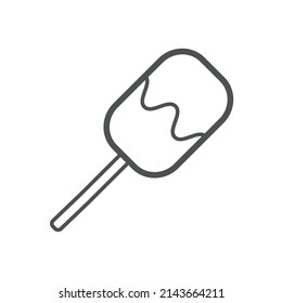 Icono lineal del vector con helado