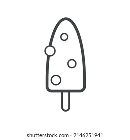 Vector linear icon with ice cream
